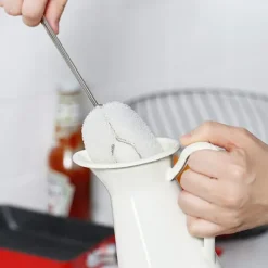 Best 4-pack Svampflaskdiskborste med handtag, repfri tvättskrubber för vin-/whiskeyglas, koppar, tumblers med 3 påfyllningshuvuden