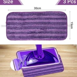 Hot ECLshop 6-pack Återanvändbara våtservetter för Swiffer WetJet, Mikrofibermoppdynor, Ersättningsduk för Swiffer Wet Jet Spray Mop purple