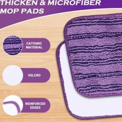 Hot ECLshop 6-pack Återanvändbara våtservetter för Swiffer WetJet, Mikrofibermoppdynor, Ersättningsduk för Swiffer Wet Jet Spray Mop purple