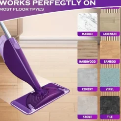 Hot ECLshop 6-pack Återanvändbara våtservetter för Swiffer WetJet, Mikrofibermoppdynor, Ersättningsduk för Swiffer Wet Jet Spray Mop purple