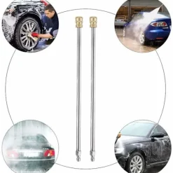 Online 2-pack trycktvättförlängningsstav, verktyg för rengöring av hängrännor, teleskopisk ersättningslans, munstycken för fönsterrengöring KLB