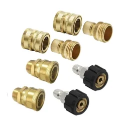 Clearance 8-pack Trycktvättsadapterset, Snabbkopplingssats, M22 Swivel till 3/8 tum Snabbkoppling 3/4 tum