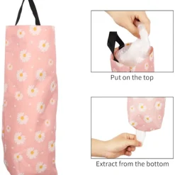 Outlet 2-pack Tvättade Plastpåsar med Vikbar Väggfäste, ZQKLA