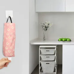 Outlet 2-pack Tvättade Plastpåsar med Vikbar Väggfäste, ZQKLA