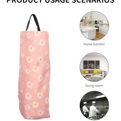 Outlet 2-pack Tvättade Plastpåsar med Vikbar Väggfäste, ZQKLA