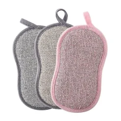 New 3-pack Tvättbara Disktrasor, Återanvändbar Disktrasor, Mikrofiber Skrubbtrasor, Antibakteriella Dubbla Självhäftande Svampplattor För Rengöring