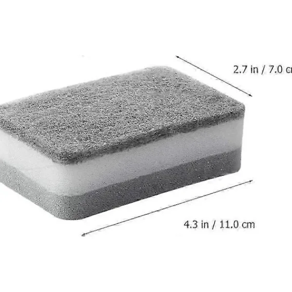 Outlet 10-pack Tvättbara rengöringssvampar för kök, badrum, disk, kastruller, stekpannor - Grå