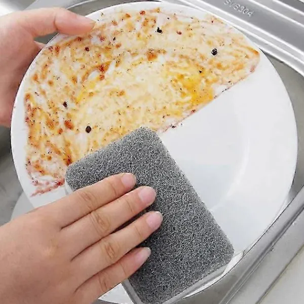 Outlet 10-pack Tvättbara rengöringssvampar för kök, badrum, disk, kastruller, stekpannor - Grå