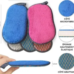 Online Xuigort 4-pack tvättbara svampar - Återanvändbara disktrasor - Antibakteriella mikrofibersvampar