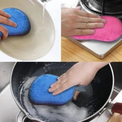 Online Xuigort 4-pack tvättbara svampar - Återanvändbara disktrasor - Antibakteriella mikrofibersvampar