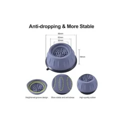 Outlet 4-pack Tvättmaskinsfötter med gummikuddar, antivibrationsfötter kompatibla med de flesta tvättmaskiner och torktumlare