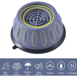 Outlet 4-pack Tvättmaskinsfötter med gummikuddar, antivibrationsfötter kompatibla med de flesta tvättmaskiner och torktumlare