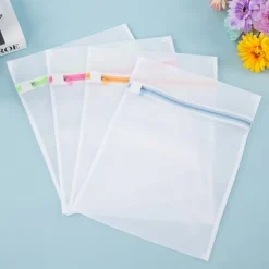New 4-pack tvättpåsar 40x30 cm för kläder, skor, strumpor, behåar, underkläder, slumpmässig färg[JUN]