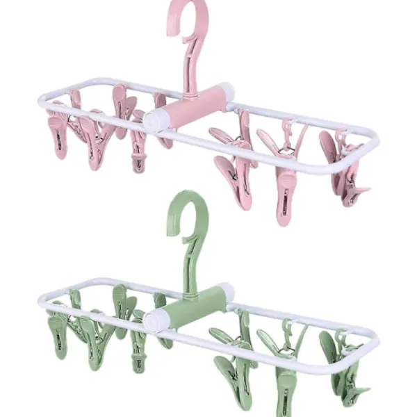 Sale 2-pack vindtäta klädstreck underkläder hängare resehängare hopfällbar hängare för strumpor underkläder och kläder