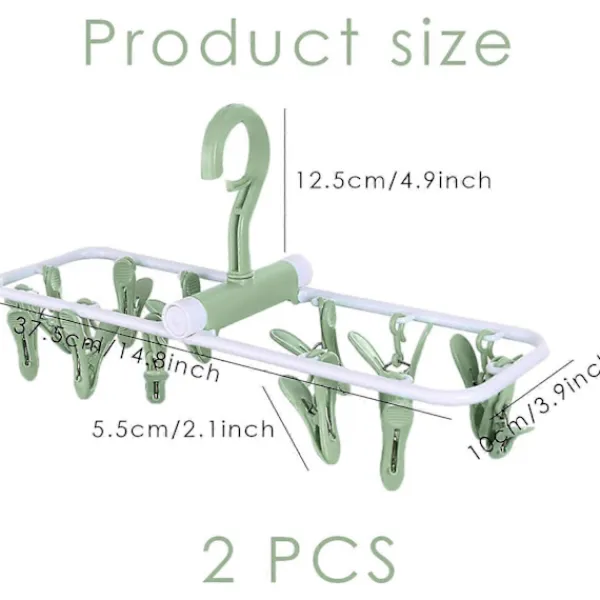 Sale 2-pack vindtäta klädstreck underkläder hängare resehängare hopfällbar hängare för strumpor underkläder och kläder