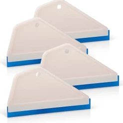 New 4-pack Vit Automatisk Hemkök Badrum Duschraka Handraka Fönster Torkare Spegel Torkare med Blå Silikon Vattenblad