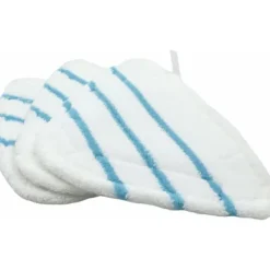 Outlet 3-pack Vita Ångmoppdynor i Mikrofiber - Universella Triangelformade Tvättbara Dukar för Varm Ångrengörare, Maskintvättbara