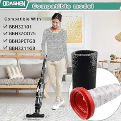 Online 3-pack 25,2V/21,6V filter till Bosch Flexxo serie 4 sladdlös dammsugare Bbh32101 etc, ersättning