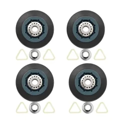 Best DAO 4-pack W10314173 Torktrummarulle Ersättning för Torktumlare Kompatibel med WPW10314173 Rulldyna [DB] Black Blue BlackBlue