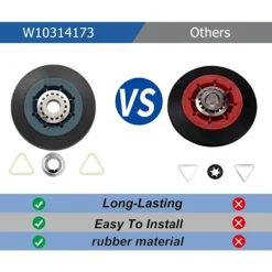 Sale 4-pack W10314173 torktumlare trumma rullar ersättning för torktumlare kompatibel med WPW10314173 torktumlare delar rulle trumma stöd kit