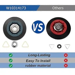 Sale 4-pack W10314173 Torktumlare Trumrulle Ersättning för Torktumlare Kompatibel med WPW10314173 Rulle Trumstödsats Torktumlardelar