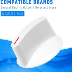 Hot 2-pack WH1X2721 Torktumlarknapp, ersättning för Hotpoint GE torktumlardelar, ersätter AP2044893 123C79