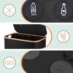 Clearance Northix Pantbehållare för återvinning av flaskor, 2 sektioner, 60–100 flaskor