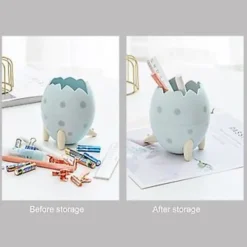 Clearance Papperskorg Dinosaurieägg Skrivbordsförvaringshink Clamshell Stor Kapacitet Multifunktionell Kompakt (Blå)