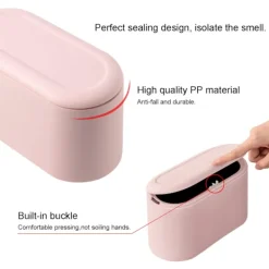 Papperskorg för skrivbord, papperskorg med lock, minipåse för barn