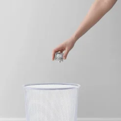 Hot EDO MART Papperskorgen, rund, vit