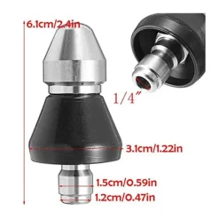 Discount 2PCS Avloppsrengöringsverktyg Högtrycksmunstycke, Rostfritt Avloppsmunstycke, Avloppsmunstyckssats för