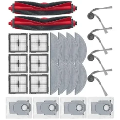 New 24PCS Kompatibel med Roborock Q10 S5/Q10 S5+/Q10 X5/Q10 X5+/Q10 VF/Q10 VF+ Reservdelar Huvudsida Borstfilter Moppduk Dammpåse-Xin