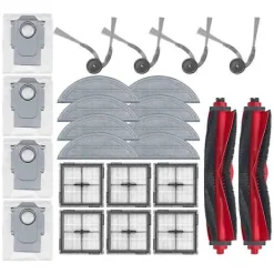 New 24PCS Kompatibel med Roborock Q10 S5/Q10 S5+/Q10 X5/Q10 X5+/Q10 VF/Q10 VF+ Reservdelar Huvudsida Borstfilter Moppduk Dammpåse-Xin