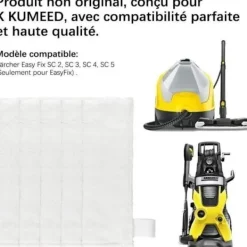 ECLshop PCS Mikrofiberdukar för SC2 SC3 SC4 SC5 Karcher Easy Fix, Ersättningsdukar för Karcher Ångtvätt SC-serien White