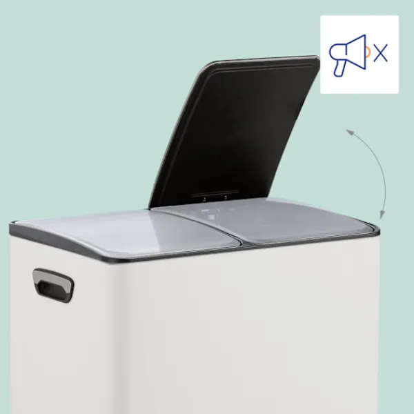 New Northix Pedalbehållare med dubbla fack, 2x 30L kapacitet