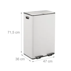 New Northix Pedalbehållare med dubbla fack, 2x 30L kapacitet