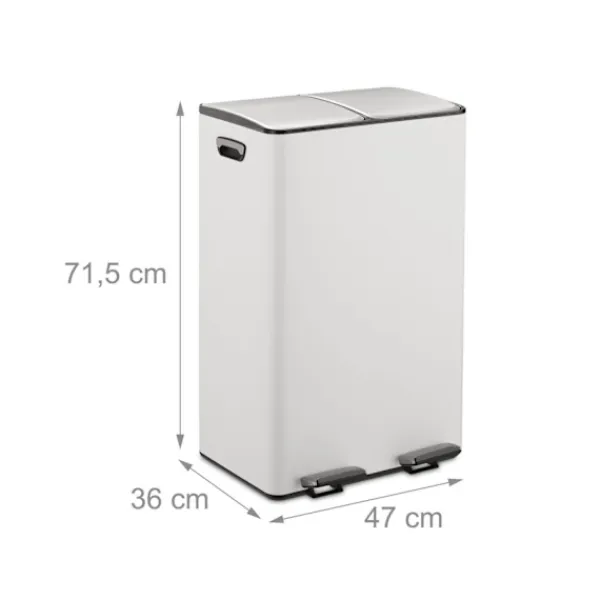 New Northix Pedalbehållare med dubbla fack, 2x 30L kapacitet