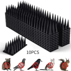 Sale Pigg mot duvor, Anti-duva för balkong Plast, Kattskrämma-kit, Fågelskrämma för att skrämma kråkor, sparvar, katter - 20 stycken svart