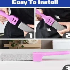 New Pimpsten för Toalett, 8 Stycken, Smiley Toalettborste Set, Rengöring Toalett, Rosa Rengöringssten med