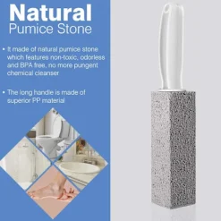 Pimpsten rengöringssten för toalett, 4-pack med extra långt ergonomiskt handtag, toalettstensrengöringsverktyg, hårt vatten fläckborttagare