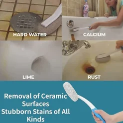 Hot NICEGOU Pimpsten Toalettborste, Med Extra Långt Handtag Hårt Vatten Toalettring Borttagare Rengöringsmedel Kalkborttagare