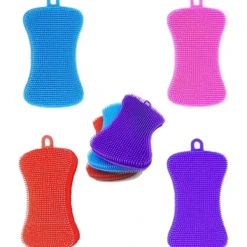 Best {PL} Skrubber Silikonsvamp Multifunktionell Silikon Skrubbdyna Diskborste Badrum Frukt Grönsaksskrubber Kökstillbehör 4 st