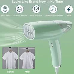 Outlet Plaggstekare, 1000W 100ML Bärbar Strykjärn Vertikal Handhållen Plaggstekare, 30s Snabb Uppvärmning, Ångdesinfektionsmedel för Hem och Resor Sanering Anti-Bakteriell | Fyndiq