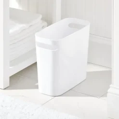 New Plast liten papperskorg Avfallskorg Smal vit