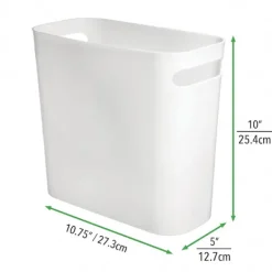 New Plast liten papperskorg Avfallskorg Smal vit