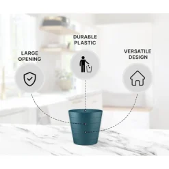 Online Plast Papperskorg 9L - Splittersäker papperskorg för kontorsbord & sovrum - Idealisk papperskorg med vågdesign 9L 9L