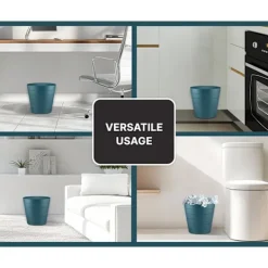 Online Plast Papperskorg 9L - Splittersäker papperskorg för kontorsbord & sovrum - Idealisk papperskorg med vågdesign 9L 9L