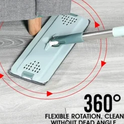 Sale Platt Kläm Mopp med Hink Handfri Vridning Golv rengöring Mopp