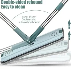 Sale Platt Kläm Mopp med Hink Handfri Vridning Golv rengöring Mopp