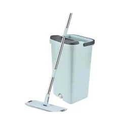 Online Platt Mopp / Städmopp med Hink - Mikrofiber